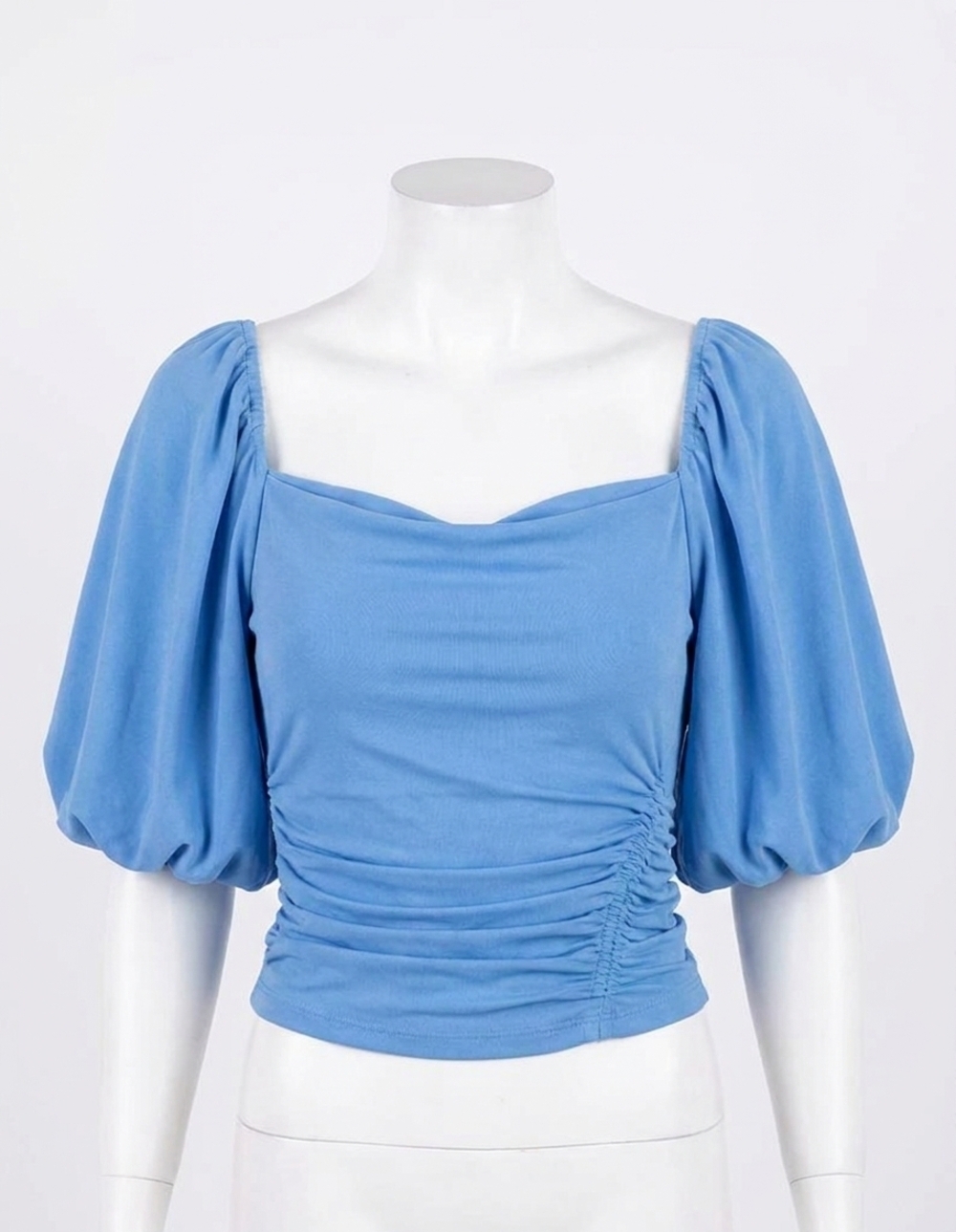 NEW LINE AND DOT allison cowl neck top in blue